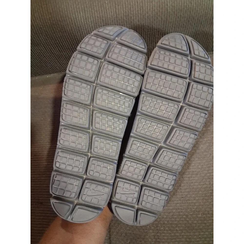 Nike Solarsoft Slide Mens 10 Grey Anthracite Volt Yellow Sandals 343998-031